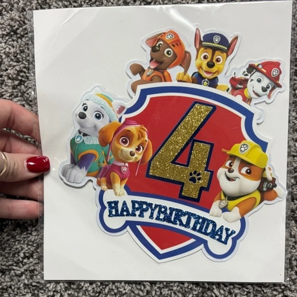 Paw Patrol 4th Birthday Cake Topper